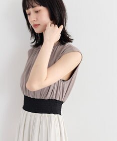 YECCA VECCA マルチカラーシャーリングワンピース