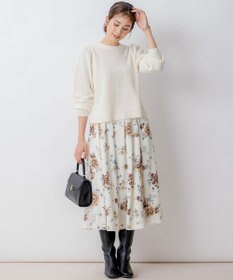 組曲 【8色展開・前後着用可】ウールカシミヤミックス パフスリーブ ニット