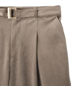 YECCA VECCA ベルテッドカルゼ起毛ワイドパンツ