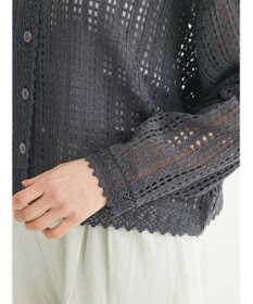 Green Parks インド綿　レース編みカーディガン