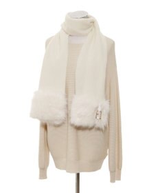 MOONBAT 【WEB限定】FURLA ウール100％×ベルト付きファーマフラー