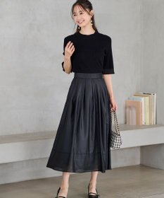 ANY SIS 【洗える】シアーチンツタック スカート