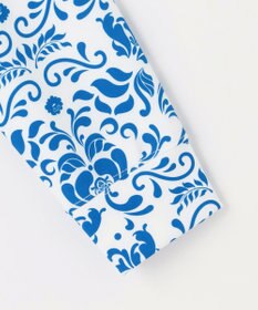 PW CIRCULUS 【吸水速乾 / UV遮蔽率99.5% UVカット / ストレッチ】【WOMEN】DELFT総柄 ロングスリーブモックT ゴルフウェア レディース