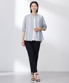 J.PRESS LADIES L 【洗える】ランダムストライプ ブラウス