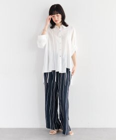 YECCA VECCA アートプリントスリットワイドパンツ