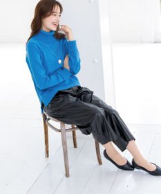 Tiaclasse 【洗える】洗練された女性スタイルを叶えるフェイクレザーワイドパンツ