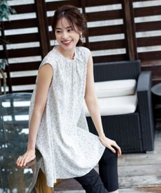 Tiaclasse L 【洗える】体型カバーも叶うAラインギャザーチュニックブラウス