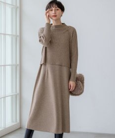 23区 L 【洗える】レイヤードニットツイン ワンピース