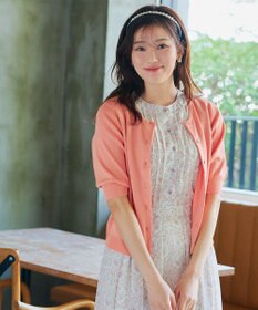 Tiaclasse  【洗える】ハーフスリーブサマーニットカーディガン