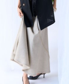23区 【GOLD LABEL】リネンツイル フリンジ フレアスカート