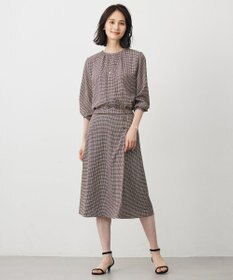 J.PRESS LADIES デシンハウンドトゥースプリント ブラウス