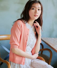 Tiaclasse  【洗える】ハーフスリーブサマーニットカーディガン