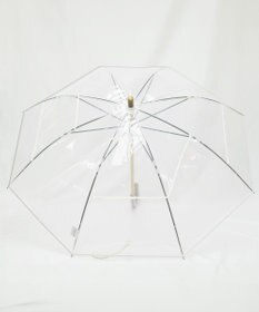 +RING 【プラスリング】【数量限定】 UNISEX 雨傘（長）55cm WHT パッチワークパイピングビニール傘