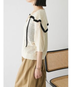 Green Parks クロシェ風セーラーカラーニット