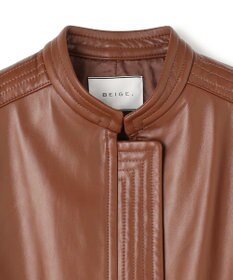 BEIGE， 【andGIRL 秋号掲載】CLYDE / ステッチデザインラムレザーブルゾン