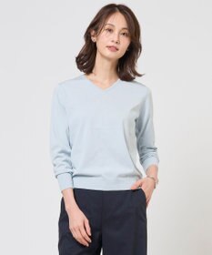 J.PRESS LADIES L HIGH GAUGE BASIC Vネック ニット