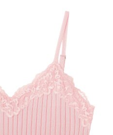 earth music&ecology レースリブキャミソール