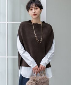 23区 【洗える】コットンリリー モックネックニットベスト