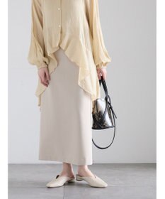 Te chichi 【雑誌掲載アイテム】ダブルクロスイージーナロースカート