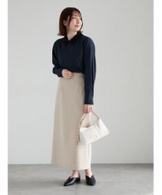 Te chichi 【雑誌掲載アイテム】ダブルクロスイージーナロースカート