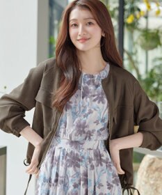 Tiaclasse メッシュジャガードノーカラーブルゾン