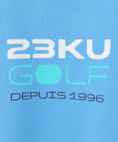 23区GOLF 【WOMEN】【ウォッシャブル】ロゴインターシャ ポリエステルニット