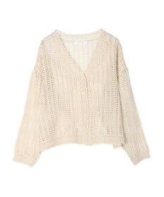 Green Parks インド綿　レース編みカーディガン