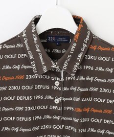 23区GOLF 【WOMEN】【吸水速乾/UVケア】ロゴパターンプリント 総柄半そで ポロシャツ