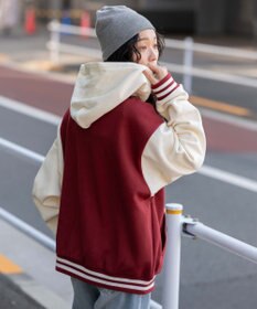 WEGO 【ユニセックス着用ITEM】スウェットフードスタジャン