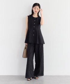 YECCA VECCA 刺繍ペプラムジレ