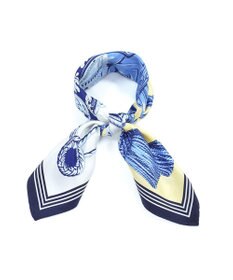 Marca ＜春の新作！＞【伝統横濱スカーフ】ビッグタッセル&鞍（FET-056） 小判 シルクツイル スカーフ