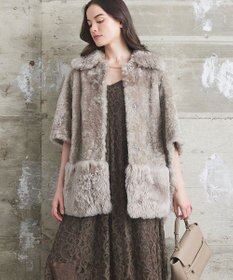 GRACE CONTINENTAL ムートンポンチョコート