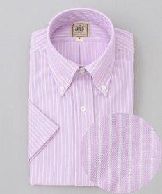 J.PRESS MEN 酷暑の清潔感もこれ一枚で【吸水速乾 / 抗菌防臭 / 防シワ】【J.PRESS OXFORD JERSEY】カノコインレイストライプ 半袖シャツ / B.D.
