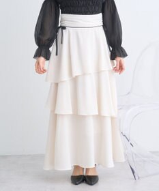 earth music&ecology サイドリボンティアードスカート