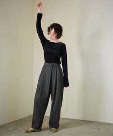 #Newans 【洗える】スラントフロントコクーンパンツ