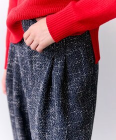BEIGE， TRIPHANE / ハイウエストツイードタックパンツ