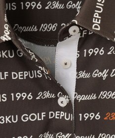 23区GOLF 【WOMEN】【吸水速乾/UVケア】ロゴパターンプリント 総柄半そで ポロシャツ