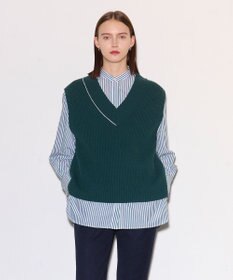 JOSEPH ポプリンシャツ×ニットベスト