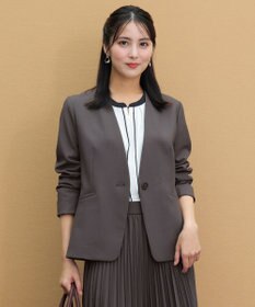 ANY SIS 【WEB・一部店舗限定】ウーステッドエステル カラーレスジャケット モカグレー