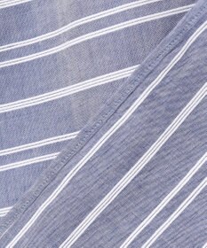 JOSEPH ABBOUD 【キングサイズ・リネンブレンド】コットンリネン ボイルコード 七分袖 バンドカラー シャツ