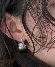 Phoebe 〈金属アレルギー対応〉ドームメタルフープピアス/シルバー　シンプル/大振り