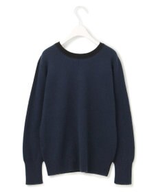 ICB 【CLASSY.1月号掲載・前後着用可能】ピュアカシミヤ バイカラーニット