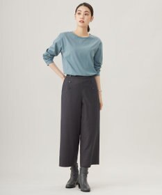 J.PRESS LADIES L プレーティング シャツテール ロングスリーブ Tシャツ