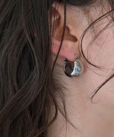 Phoebe 〈金属アレルギー対応〉ドームメタルフープピアス/シルバー　シンプル/大振り