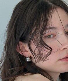 Phoebe 〈金属アレルギー対応〉ドームメタルフープピアス/シルバー　シンプル/大振り