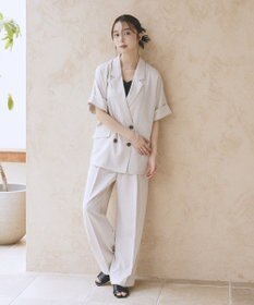 earth music&ecology 【セットアップ対応】リネンライクダブルジャケット