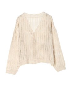 Green Parks インド綿　レース編みカーディガン