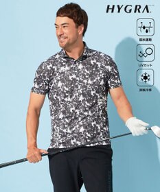 23区GOLF 【MEN】【接触冷感・UVケア・吸水速乾】ブーゲンビリア柄 ポロシャツ