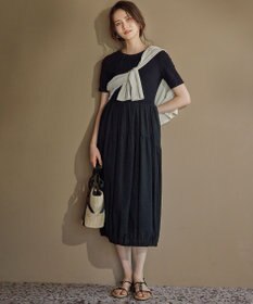 23区 L 【SLOW/一部店舗限定】コットンローンウェーブ バルーン ワンピース