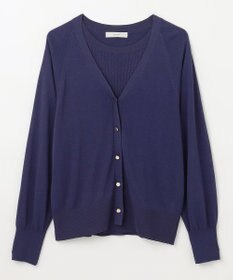 ANY 【2SET】ニットツインセット（半袖ニット＋Vネックカーデ）